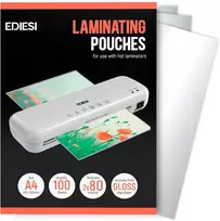 Ediesi, laminavimo vokeliai A4 / 100 vnt. pakuotė / laminavimo vokeliai / plastikinis laminavimas / skaidrios plėvelės / blizgus paviršius