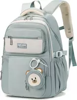 Didelė mokyklinė kuprinė mergaitėms, 40l, su pinigine, mėlyna