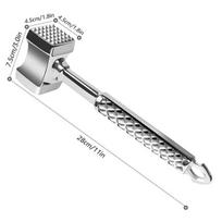 304 Stainless Steel Meat Tenderizer Hammer, Dual Sided Meat Mallet Pounder for Beef, Steak & Poultry - Kitchen Tools white