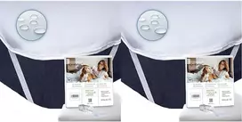 Čiužinys Komfortec 90 x 200 cm neperšlampamas čiužinio apsaugos užvalkalas, antčiužinis, kvėpuojantis antčiužinis, nesiglamžantis čiužinio apsaugos užvalkalas, paklotas nuo šlapimo nelaikymo, baltas (2 vnt.)