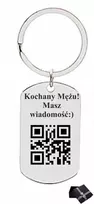 Raktų pakabukas dovana vyrui qr kodas jūsų žinutė dėžutė nemokamai graviruotas g309