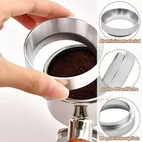 Kuizhen kavos dozavimo žiedas 58 mm universalus espresso dozavimo piltuvėlis aliumininis kavos dozavimo žiedas su magnetiniu kavos miltelių tikslaus užpildymo pakeitimu kavos aparato portafiltro priedams