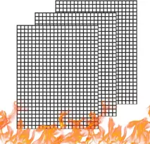 Wholefire grilio kilimėlių rinkinys, nepridegantis tinkleliu dengtas daugkartinio naudojimo bbq kepimo priedas griliui, orkaitei, maisto gaminimui, 40 x 33 cm