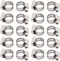 Ventiliatorius Sourcingmap® 6mm-12mm reguliuojamas diapazonas 8mm plotis nerūdijančio plieno sliekinės pavaros žarnos spaustukas 20vnt