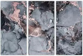 Plakatas Arede 3 sienų paveikslų rinkinys "rožinis ir pilkas abstraktus menas" | 90 x 60 cm | Sienų paveikslai, sienų dekoracija namų biurui, svetainei, miegamojo dekoravimui | Paruošta kabinti