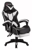 Xrace Gamingo kėdė su kojų atrama, galvos atrama, ergonomiška, balta