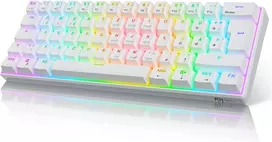 Royal Kludge Rk61 60% Mechaninė Rgb Belaidė Žaidimų Klaviatūra, Balta