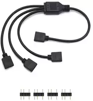 Qwork 5v Argb Splitteris: 1 į 3, 30cm, Cpu aušintuvams ir ventiliatoriams