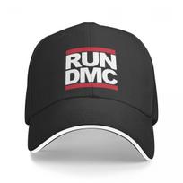 Run DMC logotipas kepuraitė Unisex Hip-Hop kepurė Skrybėlės nuo saulės Lenktynininko kepuraitė Reguliuojama Snapback kepuraitė Beisbolo kepuraitės Vasara One Size black