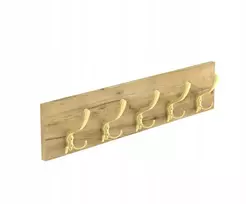 Sieninis pakabinamas kabykla ąžuolas auksinis šlifuotas auksiniu kabliuku 65x15 cm