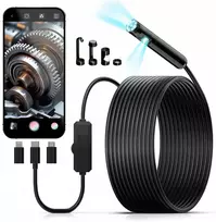 Kaiweets Hd 1920p inspekcinė kamera su dviem objektyvais Ip67 5m kabelis Led
