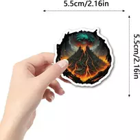 Volcano lipdukas, 50 vienetų rinkinys, skirtas riedlentėms, grafiti, motociklams, dviračiams, snieglentėms, bagažui, nešiojamam kompiuteriui, automobiliui, lagaminui, vaikams ir paaugliams, vandeniui atsparūs vinilo lipdukai