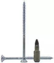 Pakuotė 100 vnt. galvanizuoto plieno 5.0 x 70 mm medvaržčių su daliniu sriegiu, pozi galvute, įleidžiami medienos drožlių plokštės varžtai (100, 5.0 x 70 mm)