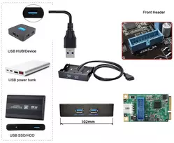 Chenyang dviejų prievadų usb 3.0 priekinis skydelis į pagrindinę plokštę 20 kontaktų jungties kabelis, skirtas pc 3.5" floppy bay pcie x1 cy-u3-045, skirtas windows 10/8/7/vista/xp, mac os x, linux ir chrome os