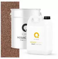Q-cover mozaikinis tamsiai rudas tinkas m73 dervos pagrindu, skirtas išoriniam naudojimui, rinkinys 12,5kg + gruntas