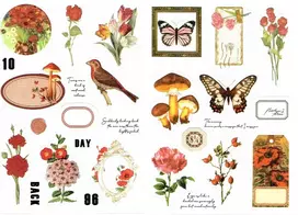 Foliniai lipdukai, bloknotas-knygelė, 20 puslapių su lipdukais, skirtas Journaling