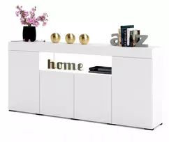 Didelė balta matinė komoda Frida 200cm su Led apšvietimu