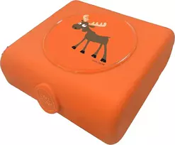 Carl Oscar vaikiška priešpiečių dėžutė sumuštiniams, plastikinė, be Bpa – puikiai tinka darželiui, mokyklai, kelionėms, oranžinė, 14,5 x 13,8 x 5,3 cm