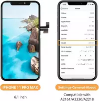 Bokman lcd ekrano remonto rinkinys, skirtas iphone 11 pro max, full hd lcd ekranas, montavimo priekinis skydelis su remonto įrankių rinkiniais (6,5 colio)