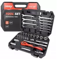 Disen galvučių raktų rinkinys Cr-v 1/2'' 32 dalių adapteris terkšlė