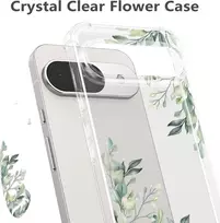 Raleavo dėklas Google Pixel 9/9 Pro, skaidrus gėlių raštas