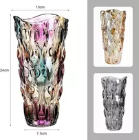 Boho gėlių vaza, 24 cm boho moderni vaza, skandinaviška boho rankų darbo gėlių kompozicija, hidroponinis ornamentas, skandinaviškos aukštos gėlių vazos, didelės tulpių puokštės, stiklinės vazos, dekoracija, dovana