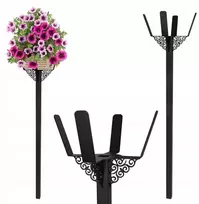 Gėlių stovas sodui metalinis gėlių stovas juodas 120cm 2 vnt.