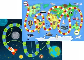 Grindų lipdukas žaidimas Kelionės 1,5x1m Super pramoga