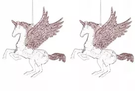 Dekoratyviniai pakabukai arkliukai Pegasai, 2 vnt. - Kalėdų eglutės žaisliukas