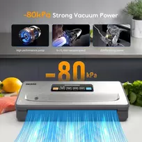 Vacuum sealer ink-vs06 (belaidis modelis), vacuum sealer sauso ir drėgno režimai, 8 kartus ilgesnis maisto išsaugojimas, 30 cm ilgio ir stabili suvirinimo siūlė