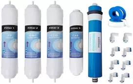 Depurtek 5 pakopų atvirkštinio osmoso membrana ir 4 filtrai 50 gpd tfc išankstinis/galinis filtras, suderinamas su genius compact osmoso geriamojo vandens čiaupu