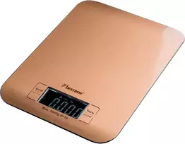 Bestron Skaitmeninės virtuvinės svarstyklės su dideliu Lcd ekranu, 4 svėrimo vienetai: kg, gramai, uncijos ir svarai, maksimali apkrova 5kg, didelis tikslumas iki +/- 1 g, su baterija, spalva: vario