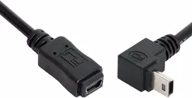 Cy 480mbps mini usb 5 kontaktų kištukas į mini usb 5 kontaktų lizdą prailginimo kabelis 90 laipsnių kampu žemyn 20cm