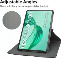 Jrtal dėklas, suderinamas su Honor Pad X8a, 360° besisukantis dėklas iš dirbtinės odos, skirtas Honor Pad X8a 11 colių planšetiniam kompiuteriui (netinka kitiems modeliams) - juodas