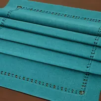 Grelucgo rankų darbo apvadas teal žalios spalvos stalo takelis komodos šalikas kvadratinis 14 x 72 colių