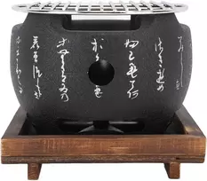 Natudeco japoniškas mini grilis bbq, nešiojamas japoniškas grilio orkaitės aliuminio lydinio mažas grilis bbq priedai stovyklavimui šeimos susitikimui (l)