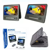 Automagnetola Dvd 2 monitoriai ant galvos atlošų usb sd krepšys įmontuotas akumuliatorius