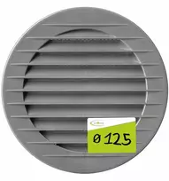 Ventiliacinė grotelė apvali su tinkleliu pilka Ø 125mm 120 pelenų spalvos