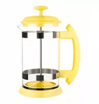 Virdulys Kavos ruošimo indas French Press 1000 ml karščiui atsparus nerūdijančio plieno geltonas