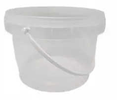 Plastikinis kibirėlis su dangteliu, atestuotas maistui, 0,6 l - 10 vnt.