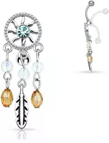 Pain-is-art Dreamcatcher bambos auskaras 316l chirurginio plieno viršutinis bambos auskaras