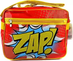 Lengvas aliejinio audinio messenger tipo krepšys per petį, unisex, powder, zap boom wham multicoloured zap