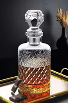 Rankų darbo stiklo grafinas su dangteliu, 1250ml