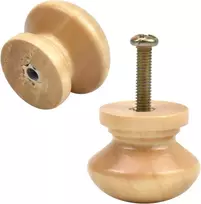 12 vnt. medinės rankenėlės spintelėms, 28 mm retro stiliaus baldų rankenėlės
