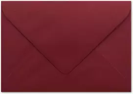 50 Din B6 vokų, tamsiai raudoni su rievėta struktūra, 12,5 x 17,5 cm, 100 g/m², drėgnas klijavimas Kalėdų atvirukams, sveikinimo atvirukams, kvietimams