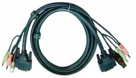 Aten 2l-7d02u kabelis 2 x 3.5mm, Dvi-d, Usb A, Usb B 1,8 m