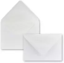 100 vokų C5 - balti - iškloti natūraliu baltu popieriumi - 100 g/m² - 22,7 x 16,0 cm - sudrėkinami klijai