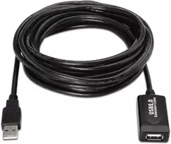 Aisens A101 – 0019 – Usb 2.0 ilginamasis kabelis su stiprintuvu – juodas (10 m, pažangus lustų rinkinys)