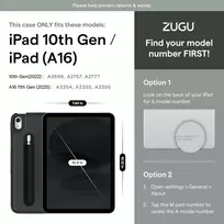 Zugu Case dėklas, skirtas Ipad 10.9 11-os/10-os kartos (a16 2025/2022), plonas apsauginis dėklas su 8 kampų stovu, magnetiniu rašiklio laikikliu, automatinis miego/pabudimo režimas [mėlynai pilkas]