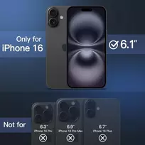 Jetech magnetinis dėklas, skirtas iphone 16 6.1 colio, suderinamas su magsafe, permatinis matinis plonas smūgiams atsparus telefono dėklas (juodas)